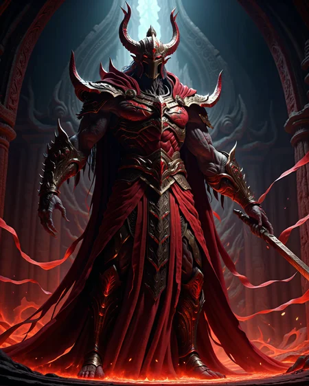 Scrletroxl,god of rot,in a temple,epic,awardwinning, masterpiece,128k uhd,sharp focus,octane render, trending , <lora:scrletroxl-step00000350:1>,red theme,ambient