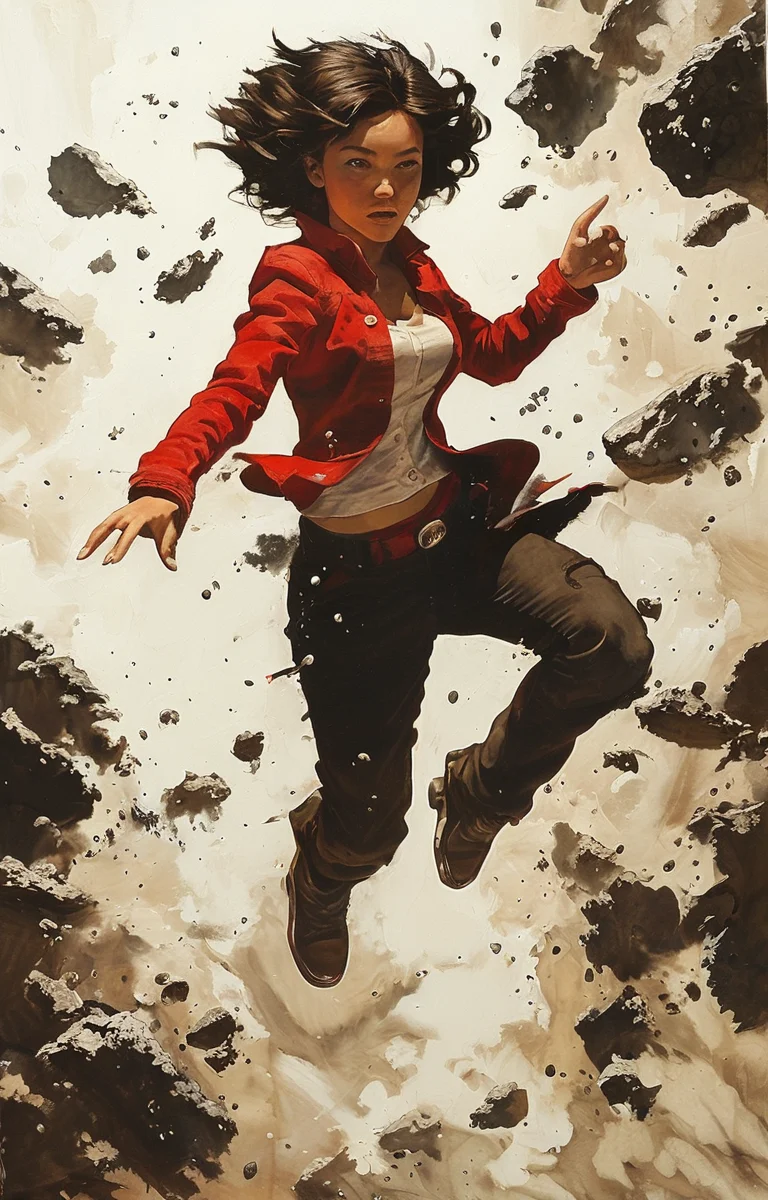 masterpiece,best quality,<lora:tbh223-sdxl:0.9>,illustration,style of Greg Capullo, tech genius teenage girl