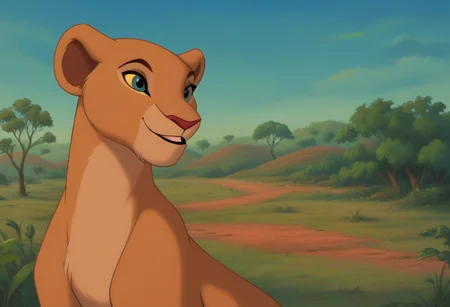 core_9, score_8_up, score_7_up, , g4n1m3, comicbookpage style,
solo,
savanna background, savanna and trees and sky in the background
<lora:J_cartoon:0.70>
<lora:sn0w:0.45>
<lora:princess_xl_v2:0.8>
<lora:Furry Enhancer 6.1:0.4>
BREAK
(nala:1.2, lion), two tone fur, tan fur, female, teal eyes, (smiling), (smiling),
 <lora:Furry_Lora_Nala_Lion_King:0.6>