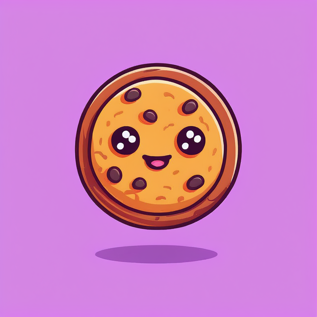 cookie cartoon character, flat, clipart, illustration