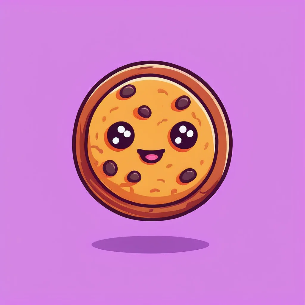 cookie cartoon character, flat, clipart, illustration