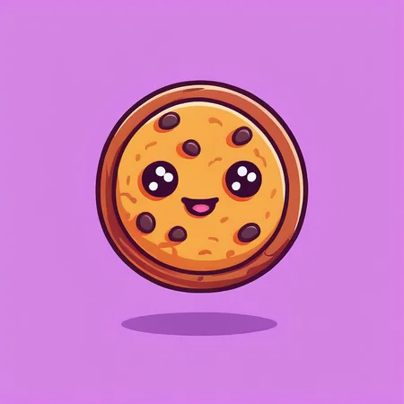 cookie cartoon character, flat, clipart, illustration