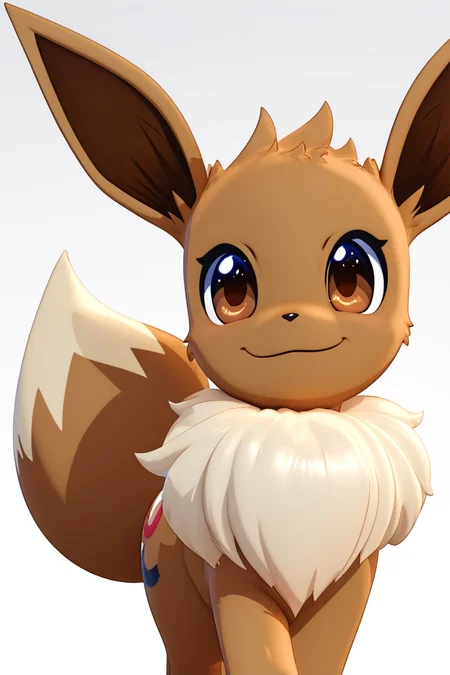 score_9, score_8_up, score_8, ,,, , ,,, zzEV, smile, simple background, white background, brown eyes, closed mouth, standing, full body, gradient, gradient background, :3, happy, smug, <lora:EeveePokedexPDXL:1.0>, ,,,, BREAK, smile, closed mouth, looking at viewer, cowboy shot, ,,, embedding:zPDXL, Expressiveh, ,,, <lora:MantisStyle_PDXL_v2:0.8>, <lora:SDXLFaeTastic2400:0.5>, <lora:Expressive_H-000001:0.4>,