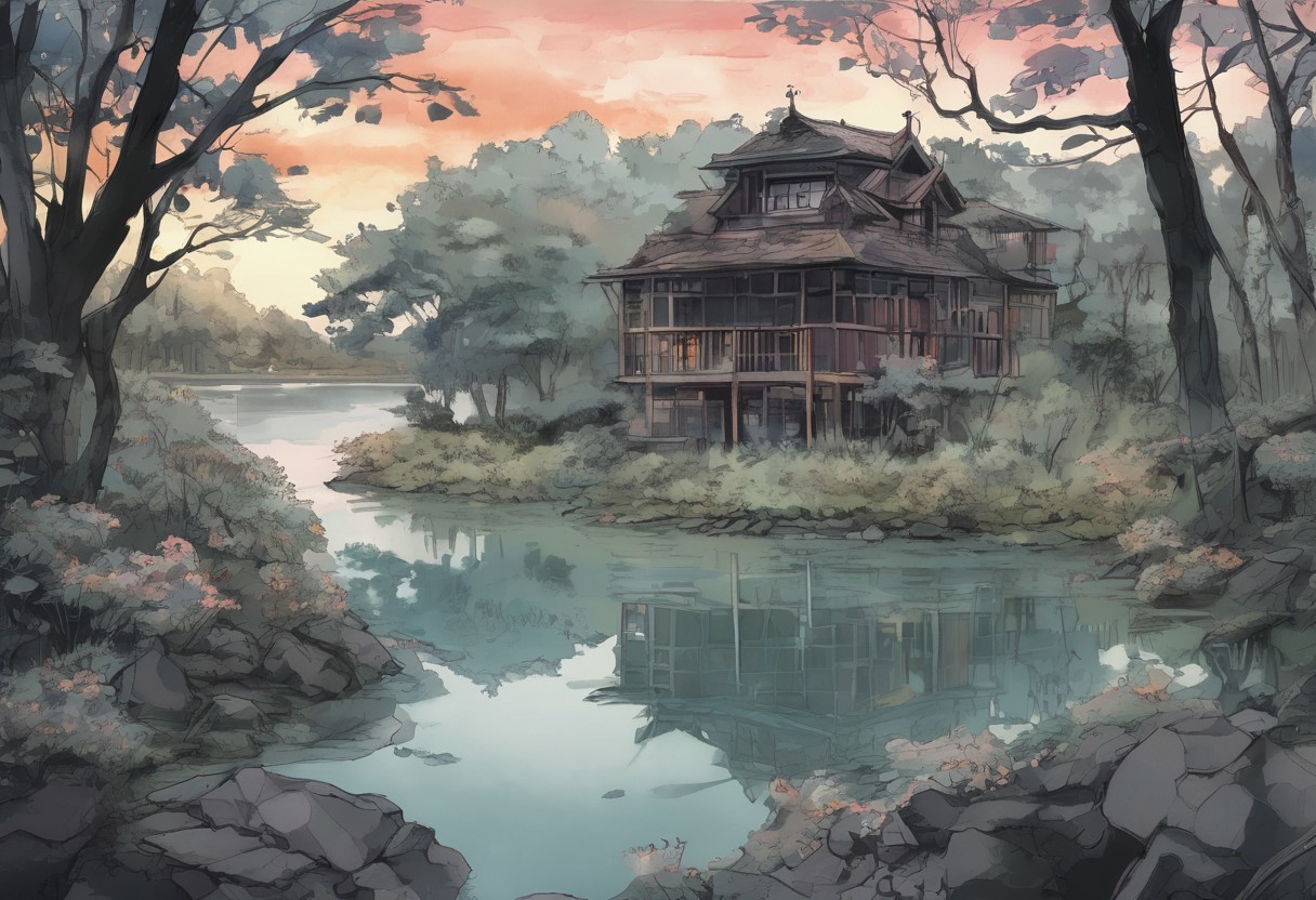 *Channel_42*
*The background for a new anime horror sci-fi visual novel*
*Watercolor* *Charcoal* *Stencil* *1920s* *Colorized* 
*clearing* *lake*
*Evening* *Spring* *Clear*