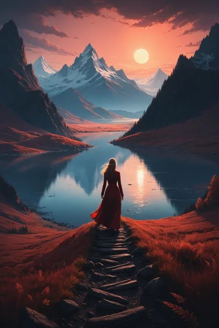 by Caspar David Friedrich and Alan Lee and Cyril Rolando in the style of Alena Aenami and Scarlett Hooft Graafland <lora:more_art:0.35> <lora:RMSDXL_Enhance:0.50> <lora:RMSDXL_Creative:0.50> <lora:RMSDXL_Photo:0.50> <lora:RMSDXL_Darkness_Cinema:0.50> <lora:clothing_slider:1.50> <lora:great_lighting:1.50> <lora:aesthetic:1.50> <lora:looking_at_viewer:1.50> <lora:photorealistic_portrait_v2:0.25> <lora:attractive_v2:0.15> <lora:extremely_detailed_v2:0.25> <lora:add_detail:0.25> <lora:perfect_eyes:0.25> <lora:perfect_hands:0.50> <lora:midjourney:-0.15>