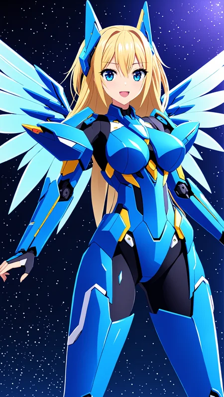 masterpiece, best quality,
<lora:heronever_astel.sdxl.v1:1>
aster, 1girl, solo, looking at viewer, smile, open mouth, bangs, blue eyes, wings, bodysuit, mecha musume