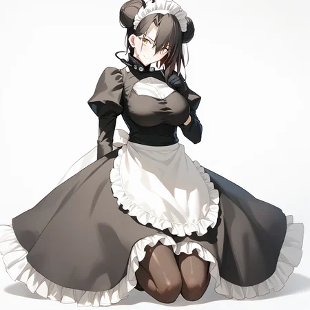 <lora:Takeuchi_Takashi_PonyXL_style_v01:1>
<lora:agent.pony:1>
score_9 , score_8_up , score_7_up , source_anime , 
masterpiece , best quality , ultra-detailed , 
BREAK
agent \(girls' frontline\), maid
1girl , woman , huge breasts , light smile , light blush , ((jeanne d'arc (fate)):0.5)  , 
long black hair  , maid dress ,  
kneeling