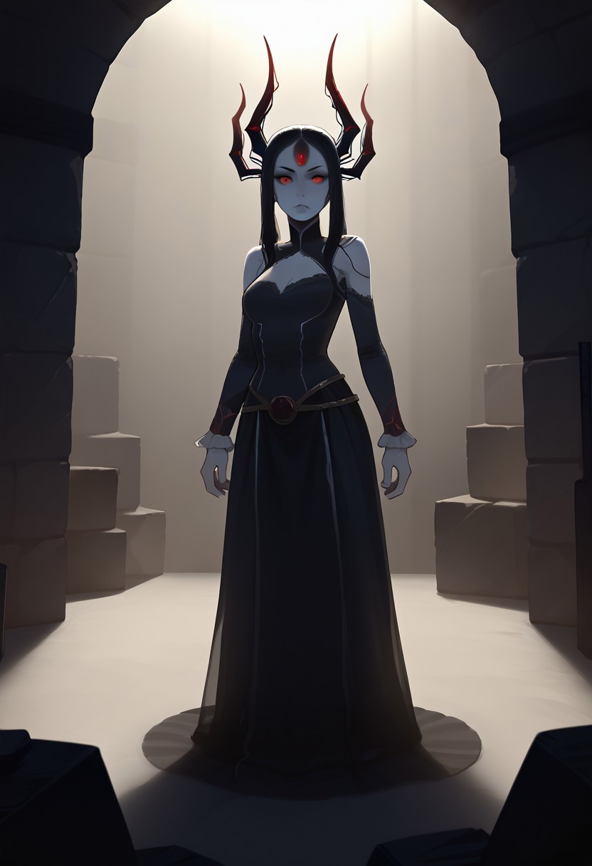 score_9, score_8_up, score_7_up, BREAK, 1girl, dark fantasy monster girl, sexy body, creepy, spider girl, red eyes, dungeon, slender, detailed background, webbing, black lace, vibrant lighting, dramatic shadows, rating_safe, <lora:incase-ilff-v3-4:0.3>  <lora:g0th1cPXL:0.3> g0th1cpxl,   <lora:tarakanovich1.5:0.3> tarakanovich, depth of field, film grain, dramatic lighting,