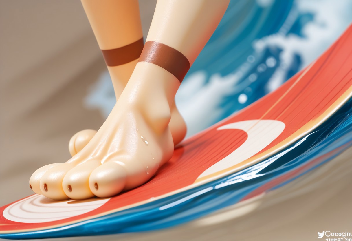 score_9, score_8_up, score_7_up, score_6_up, source_furry, dof, full-length portrait, <lora:POKEMON_SMEARGLE:1.2> smeargle, pokemon (creature), tan feet, 3 toes, foot focus, feet style, foot style, water, surfing, feet on surfboard, wet on feet, close-up