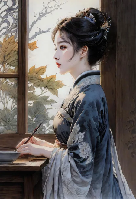 masterpiece, best quality, 8k, HDR, RGB, oil paints, watercolor, ink,
Minimalist ink painting, ghost of a woman at a window, inspired by the approaches of artists such as Takato Yamamoto and Jean-Baptiste Monge, refined contours emphasized by intricate line drawings, with white highlights delicately blending with a harmonious palette of sensual shades, as if encapsulating the figure with hair . rustling in the wind, a clear homage to Tomer Hanukkah's ukiyo-e style, expressive elements that take inspiration from formal art, subtly touching on darker shades.
Bastien Lecouf-Degarme, Carn Griffiths, E. Abramzon, Raphael, Caravaggio,