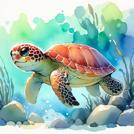 SoftWaterColors, a turtle
