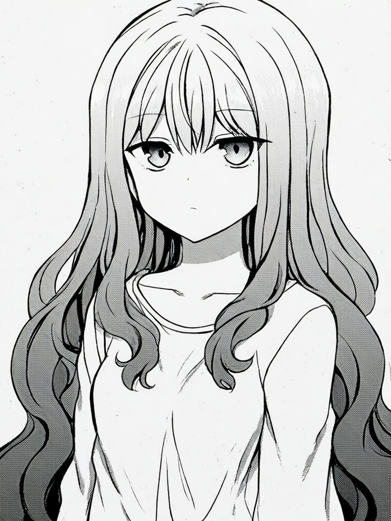 score_9, score_8_up, score_7_up,  
1girl, monochrome, nozaki yuu, very long hair, wavy hair, small breasts,
standing, expressionless, white t-shirt, upper body, looking at viewer, face, white background,