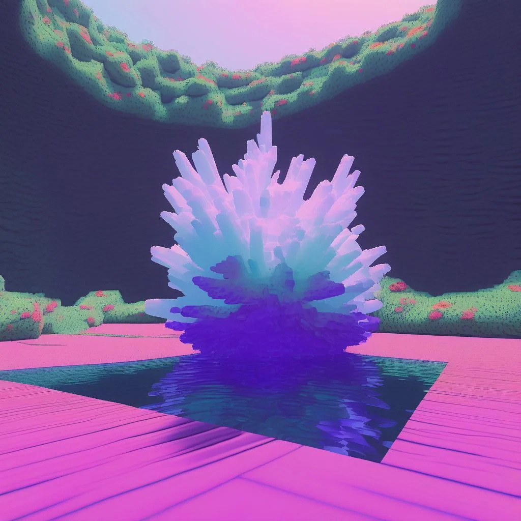 a video game still of a 3d computer on a desktop with plants and flowers in paint,Tarsila do Amaral, francis beacon, clouds, lenticular super Detailed, Super Realistic, ornamental details, Insane details, insanely intricate, Intricate details, Tilt Blur, Depth of Field, Sharp focus, Shot on 35mm lens, abstract forms, colorful, iridescent water, photography, octane render, unreal engine, N64 artstyle, art by sargent