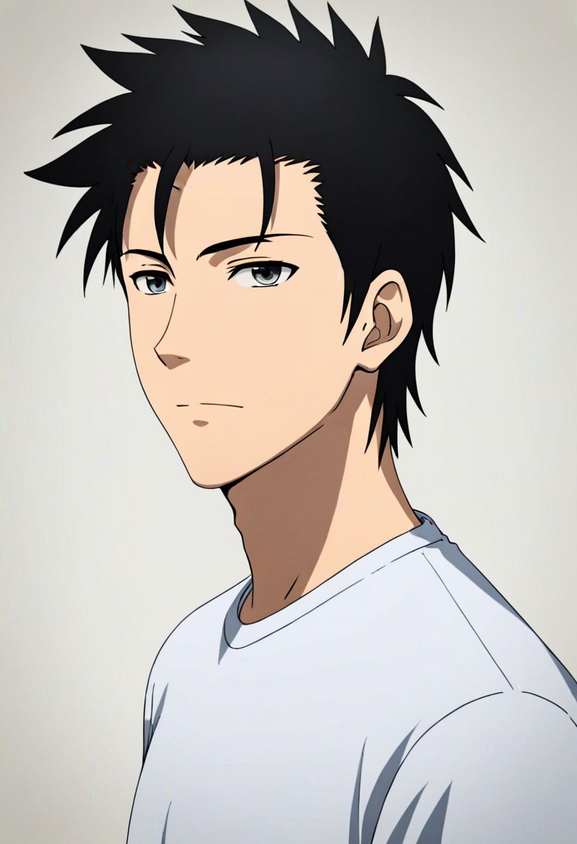 Highres, Masterpiece, High Quality, 4K, 8K, solo, 1Boy, Soujirou Agata, borown eyes, black hair, Shirt, passport_photo_style, looking at viewer, focused gaze forward, plain background, straight body, head upright, easynegative, detailed_eye_model