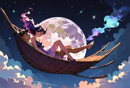 score_9, score_8_up, score_7_up, score_6_up, 1girl, ethereal, rated_safe, full body, floating, celestial beauty, fetal position, slinky night gown made of cosmic dust, swirling clouds of dark matter enfold her, cosmic background,trippy pink stars, shooting stars
