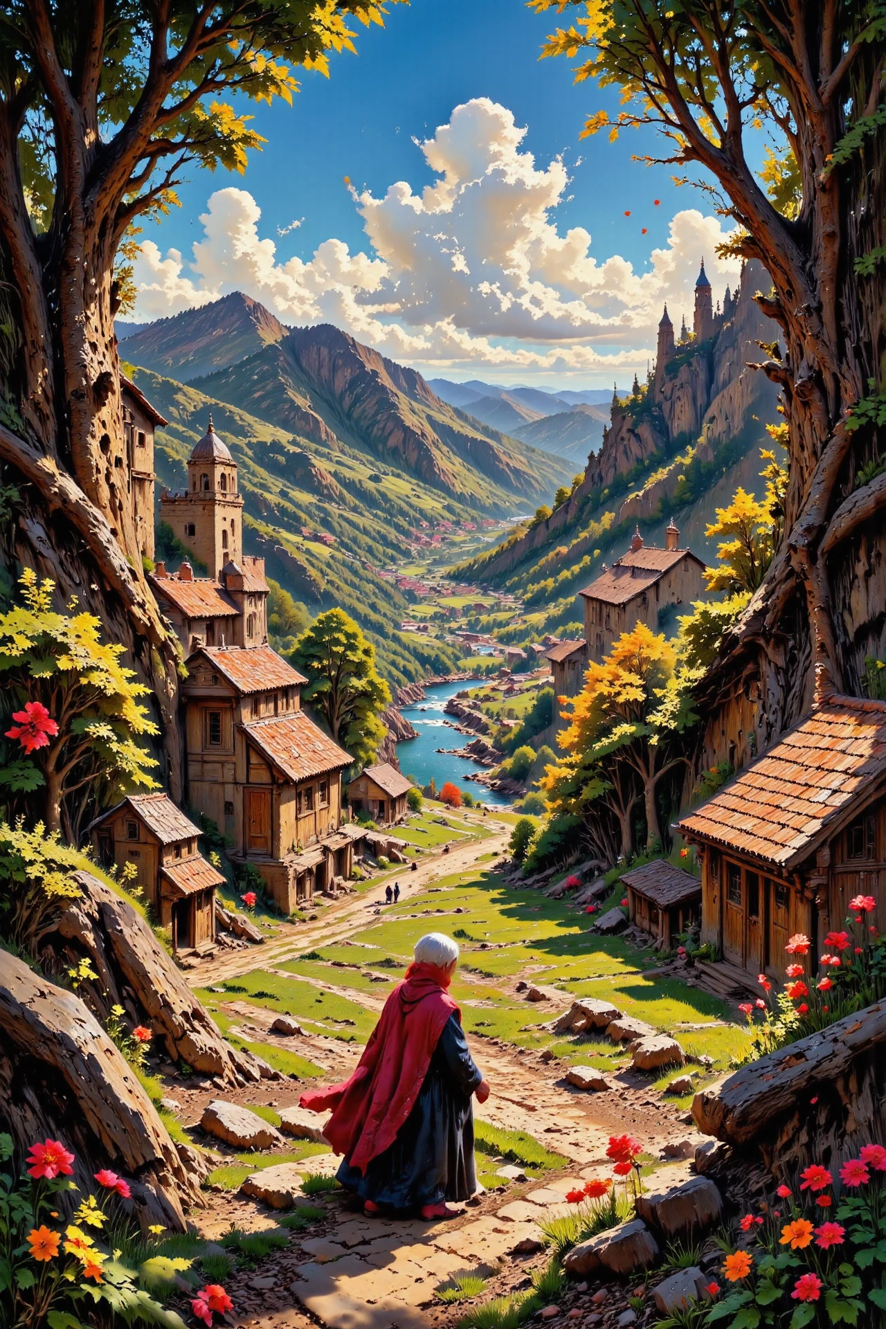 (village),  beautiful (Iranian) fantasy landscape,  noon, woman, intricate, very detailed, sharp, colorful, <lora:Hand v2:1> <lora:Anti-Blur:1> <lora:Insane Detail Slider:0.5>   <lora:Flux.1_Turbo_Detailer:0.6> <lora:flux-photo-transparent_Alpha_1.0:0.8> <lora:flux.1_lora_flyway_Epic-detail_v2:0.6> <lora:Painterly01b_CE_FLUX_AIT:0.8> pntrlyCE_style, <lora:VividlySurreal:0.8>, <lora:FluxMythP0rtr4itStyle:0.8> mythp0rt