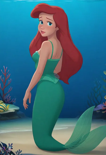 Athalariel, mermaid girl, mermaid woman, brown hair, long hair