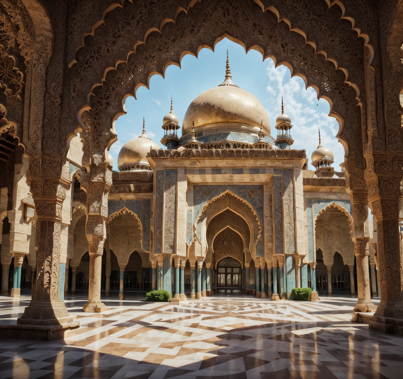 RAW photo, (masterpiece:1.3), subsurface scattering, heavy shadow, (high quality:1.4), (intricate, high detail:1.2), professional photography, HDR, High Dynamic Range, realistic, ultra realistic, photorealistic, high resolution, film photography, ambient lighting, atmospheric effects, <lora:detail_slider_v4:2>, OverallDetail,   <lora:Arabian_Town:1>, artow, an arabian palace with a dome and towers, from outside, epiCPhoto