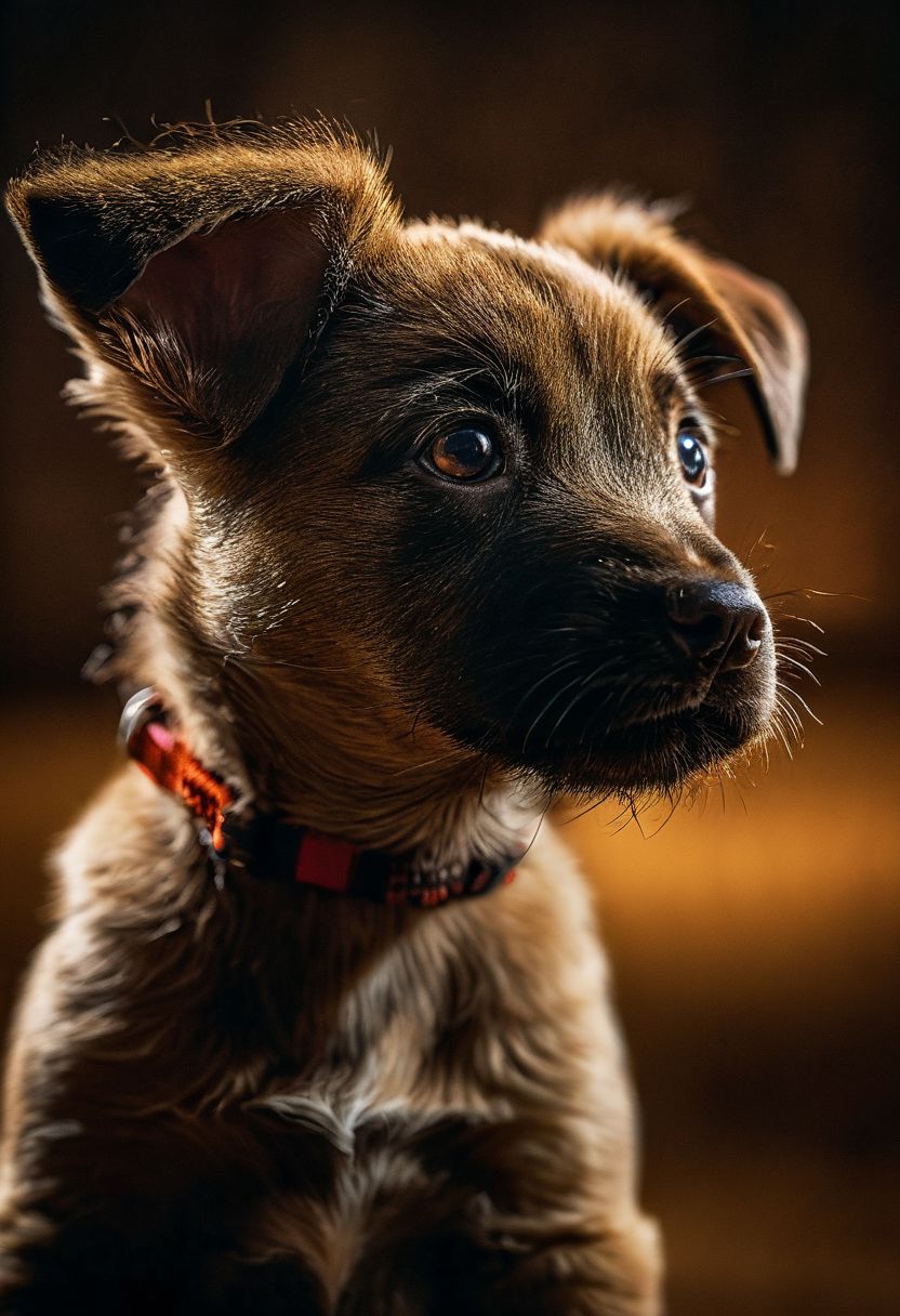 dynamic photo of a puppy, cinematic look, breathtaking photograph, award winning photograph, dramatic lighting, highly detailed, 35mm photograph, 4k, vivid colors, shot on hasselblad, split lighting
