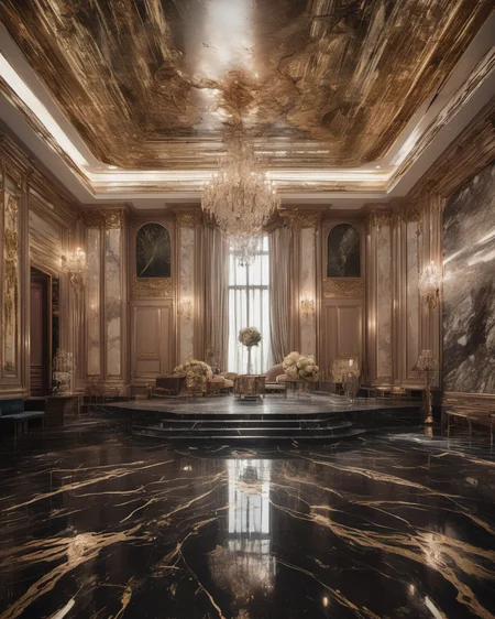 <lora:Triangle Glass Houses Artstyle - Trigger is trhs artstyle:1>photo of A venue full of marble and gold detailing with reflective flooring , BREAK lovecraft cosmic horror,,, ultra realistic, detailed, eerie, atmosphere, trhs artstyle,