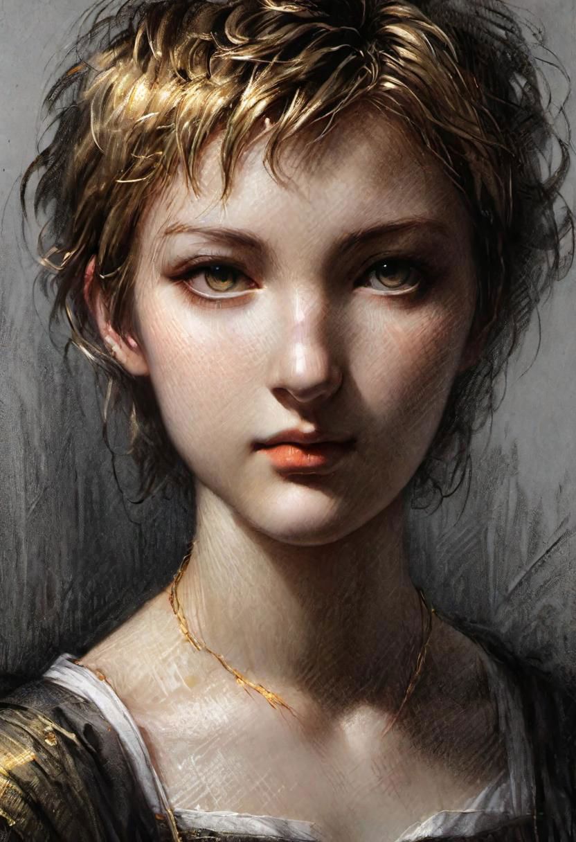 (masterpiece), 
1girl, 
short hair,
gold energy unleashed,
upper body shot,
dark,
 HDR, highly detailed, 32k, 
looking at viewer,
perfect face feature,