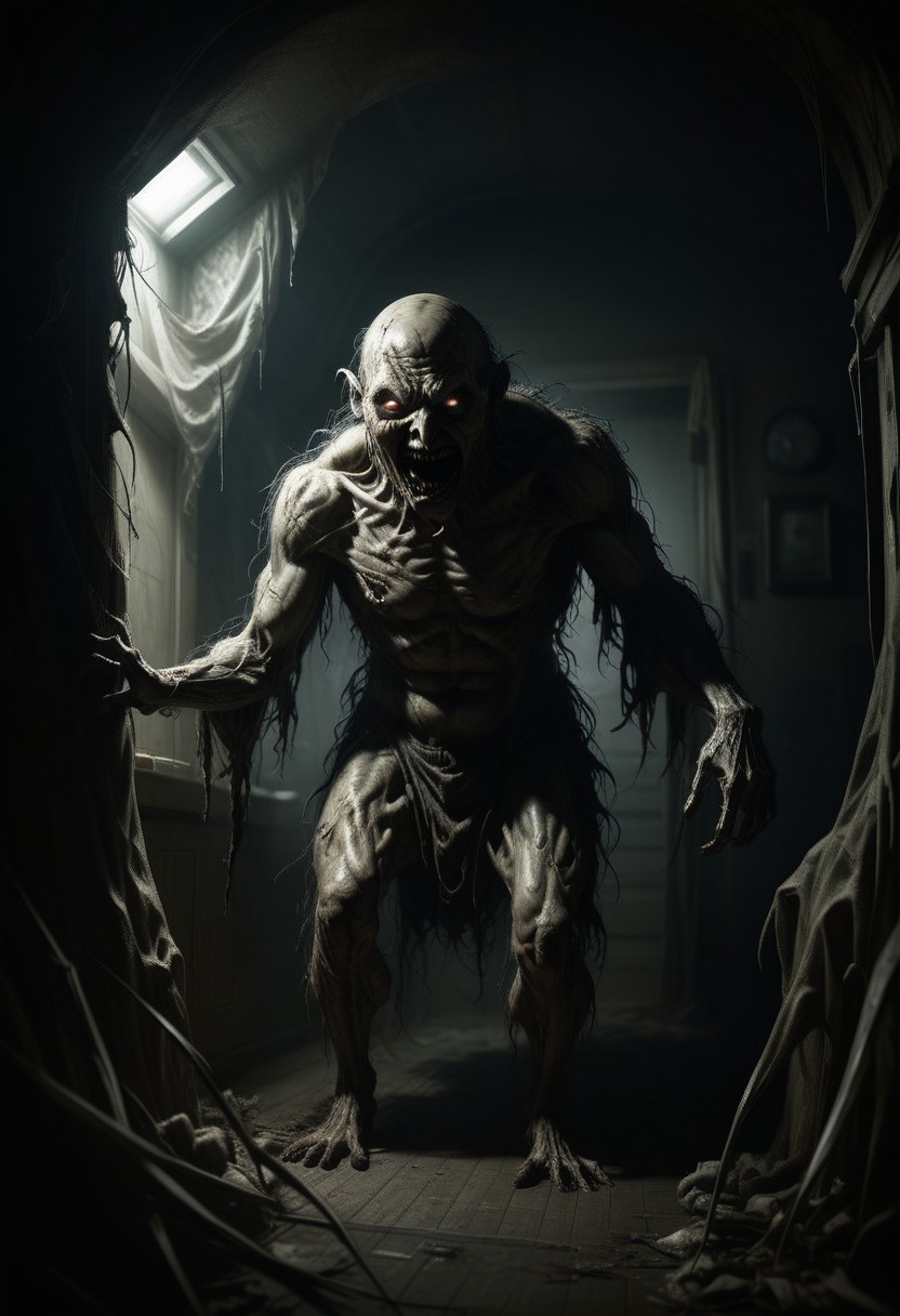 The disturbing and grotesque world of Stephen Gammel.” Scary Stories. Boogeyman is a monster hiding in the dark. It can take various forms, as it is the embodiment of the night fears of man. Boogeyman's favorite “habitats” are dark corners and closets. He can also hide under the bed. As a rule, if you turn on the light, he disappears. A horror masterpiece.