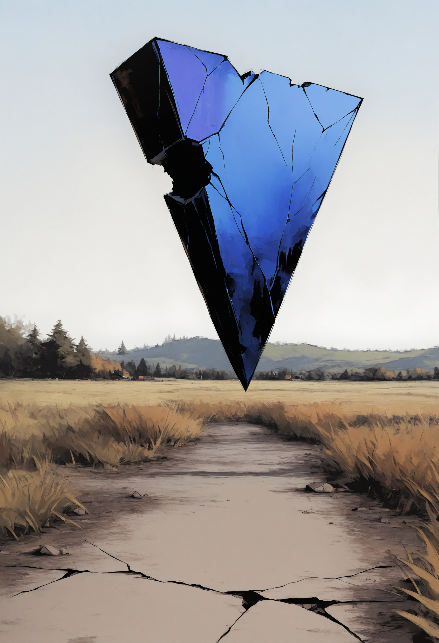 <lora:aGl0Ym94c2FtdXJhaQ==-illustriousXL_v01_V3-CAME:1> aGl0, faux traditional media, painting \(medium\),, best quality, masterpiece,
no human, sunlight, 
single broken huge monolith, focus monolith,
asymmetric shape, cosmic, 
detailed background, outdoor, grounded, cracks,