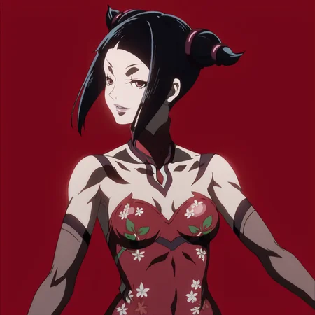 <lora:JuriHanAnimation_pony_v1:.9>  JuriHanAnimation, 1girl, hair horns, short hair, black hair, cowboy shot, <lora:1007 Chinese wedding dress_v1_pony:1> ruanyi1007,bare shoulders,detached sleeves,red dress,floral print,strapless dress,
