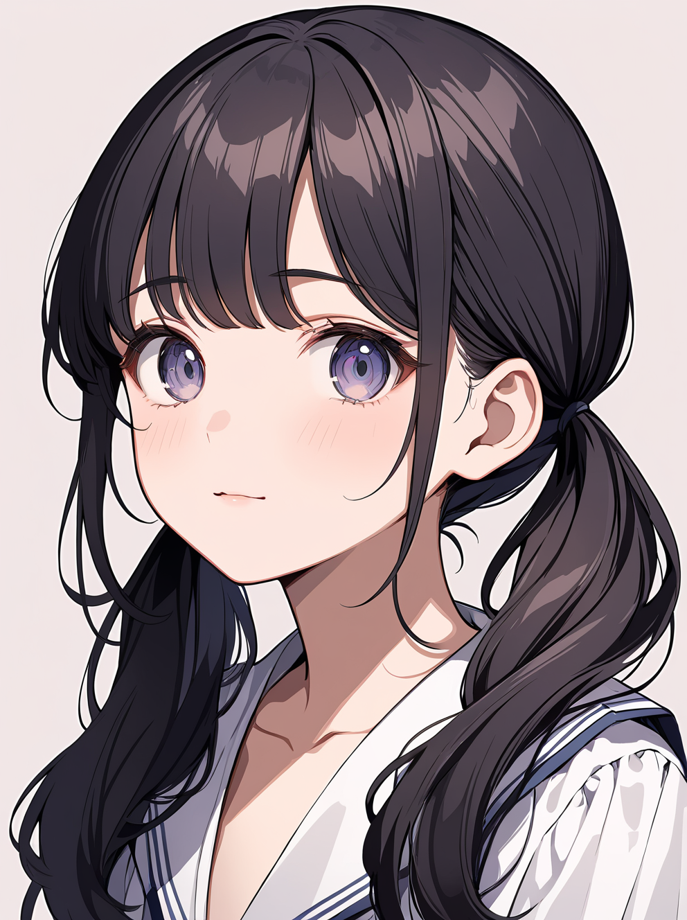 masterpiece,ultra-detailed,best quality,8K,illustration,cute face,clean skin ,shiny hair,girl,ultra-detailed-eyes,simple background, <lora:add-detail-xl:1> <lora:osage_XL_V1.0:1> osage, low twintails