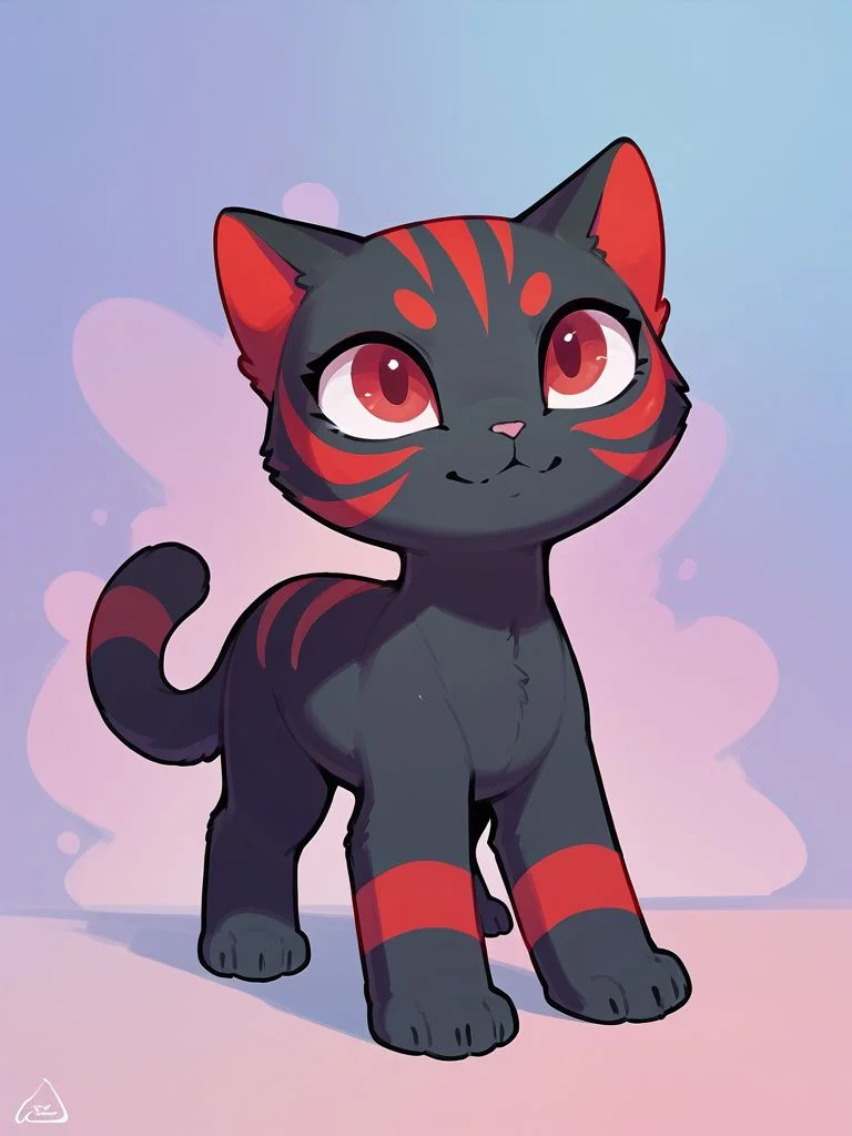 score_9_up, score_8_up, custom lps, littlest_pet_shop, <lora:LPS-000009:0.5>, all fours, solo, feral female, felid, black body, red markings, gothic, (very abstract unique design, super detailed:1.2), front view, markings. digital art, ((by dacad)), <lora:PDXL_artist_tags_v2:1>