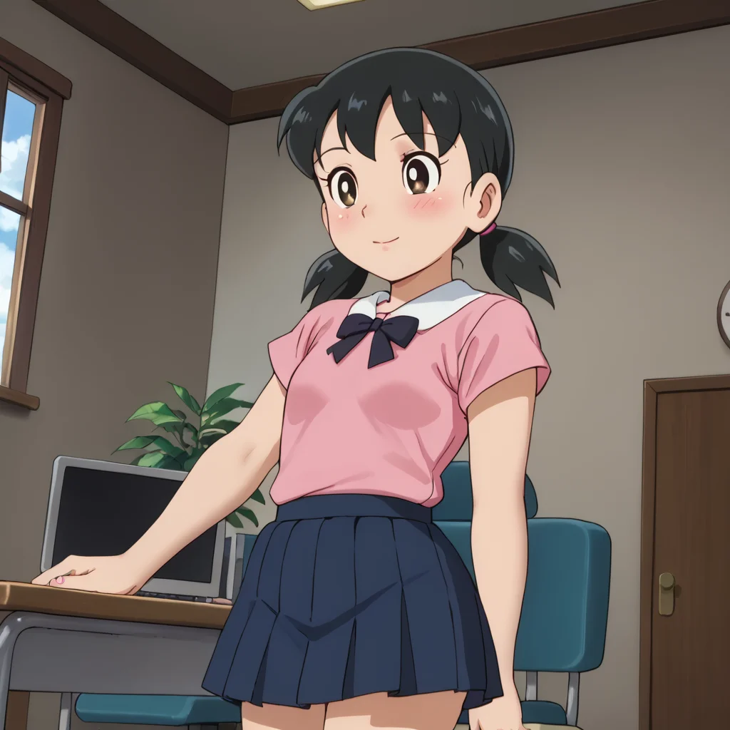 indoors, <lora:shizuka.pony:1> shizuka, bbb