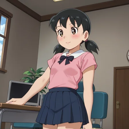 indoors, <lora:shizuka.pony:1> shizuka, bbb