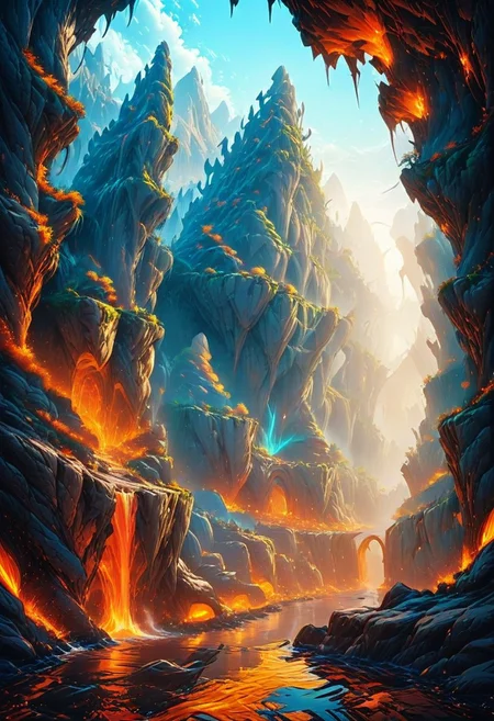 hyperdetailed,vibrant color,amazing quality, masterpiece, best quality, hyper detailed, ultra realistic lighting, UHD, high Dynamic, alluring, intricate details,OverallDetail,hyperkraximalism,epiCPhoto,The Lord of the Rings style,
a city carved inside mountains, cavern, underworld realms