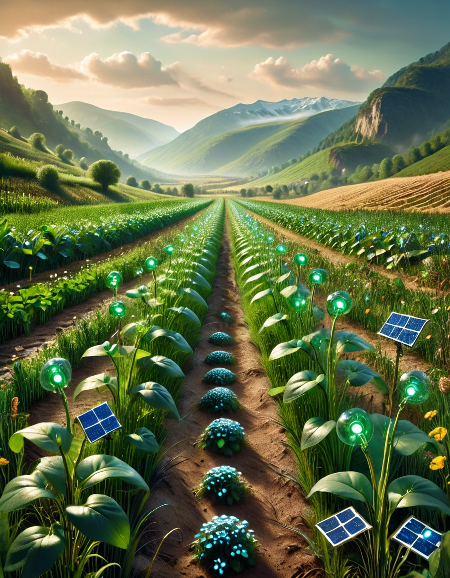 cinematic still mechplantslora, landscape, valley, field, biotech . emotional, harmonious, vignette, 4k epic detailed, shot on kodak, 35mm photo, sharp focus, high budget, cinemascope, moody, epic, gorgeous, film grain, grainy, mechplantslora, landscape, valley, field, biotech,Cinematic Lighting, Dramatic lighting, high contrast, detailed shadows, high-resolution, mechplantslora, landscape, valley, field, biotech, enchanted, magic, highly detailed, clear focus, cinematic, singular light, excellent composition, dramatic, dynamic, still, warm colors, intricate, elegant, pristine, extremely aesthetic, shiny, bright, glowing, rich deep color, great fine detail, professional, winning, complex, cool, epic