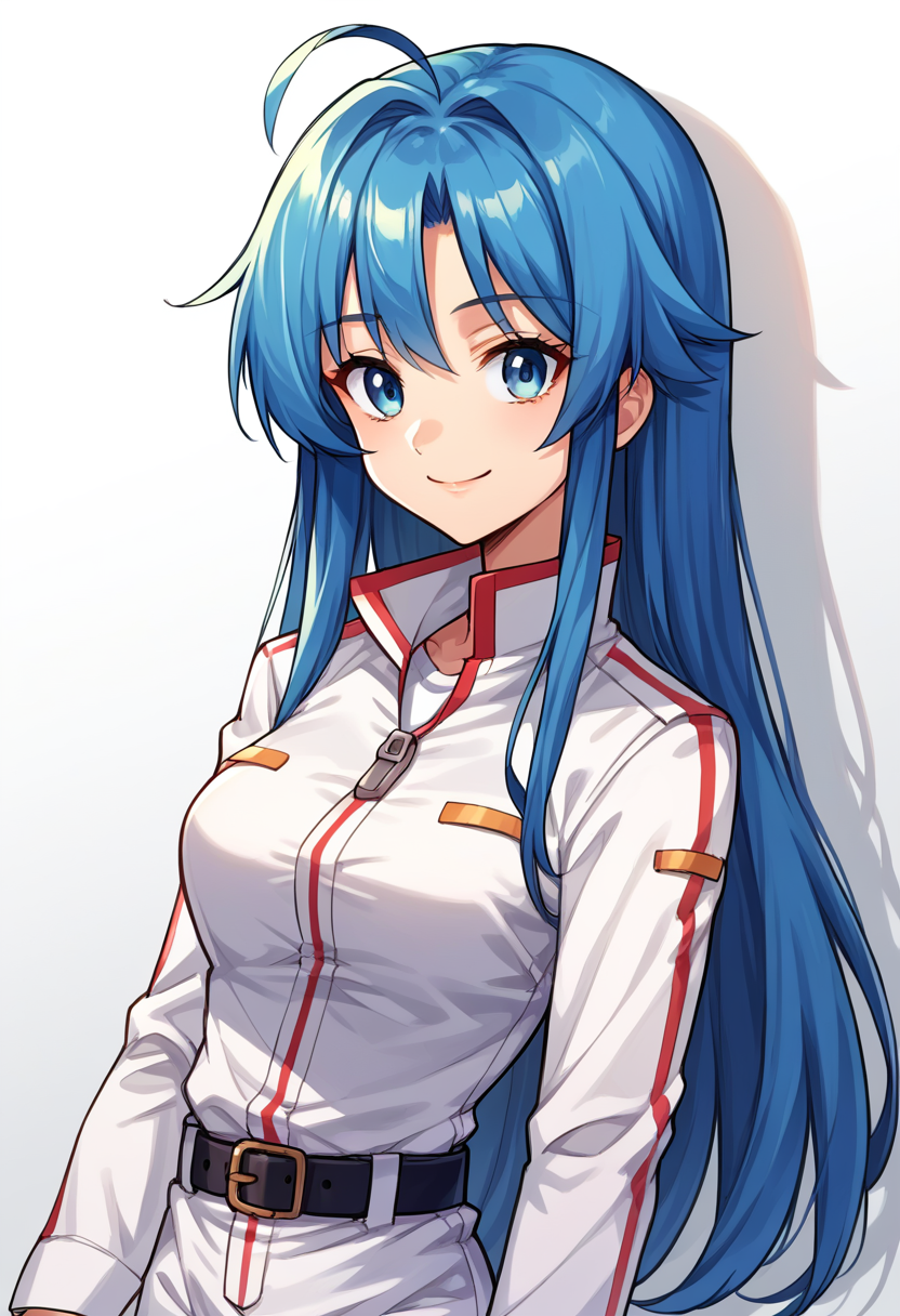score_9, score_8_up, score_7_up, BREAK source_anime, absurdres, 1girl, solo, upper body, CCClarice, smile, ahoge, white jumpsuit,belt,<lora:CCClarice_PDXL-000005:1>