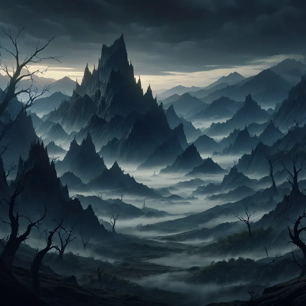 masterpiece,high resolution,detailed,
gothicstyle, scenery, tree, outdoors, mountain, no humans, cloud, sky, fog, cloudy sky, bare tree, landscape, nature
, <lora:Ghotic_haunted_world:0.8>