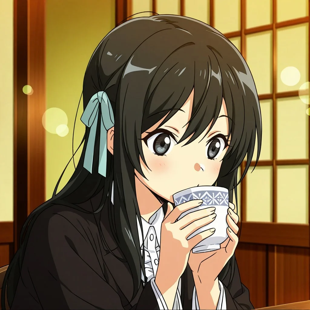 1girl,
<lora:shinjidai_V3:1>
(anime screenshot,anime screencap,:1.2)
1girl, sipping tea, traditional tea house, kimono, solo, peaceful, serene, early morning,safe,general,
(depth of field, bokeh, solo focus, :0.9)
<lora:dmd2_sdxl_4step_lora_fp16:1>
<lora:eigatore_V2:0.75> eigatore, black hair, ribbon, hair ribbon,black hair,black jacket, long sleeves, shirt, collared shirt, white shirt, frills,ribbon, hair ribbon,black hair,,, masterpiece, best quality, very aesthetic, absurdres, newest ,
