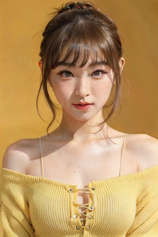 analog photo, a cute girl, 26 years old, (masterpiece yellow style, best quality, day:1.3), a cute han chinese girl, portrait-type, salmon, burly, envious, honey blonde pixie cut with bangs, eye shadow
