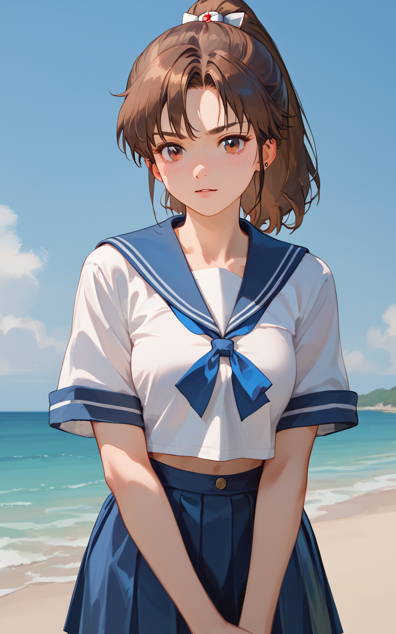 score_9,score_8_up,score_7_up,
<lora:ruanxiuPony-000002:1>,
<lora:v6:0.7>,
ruanxiu,1girl,solo,ponytail,brown hair,sailor_senshi_uniform,