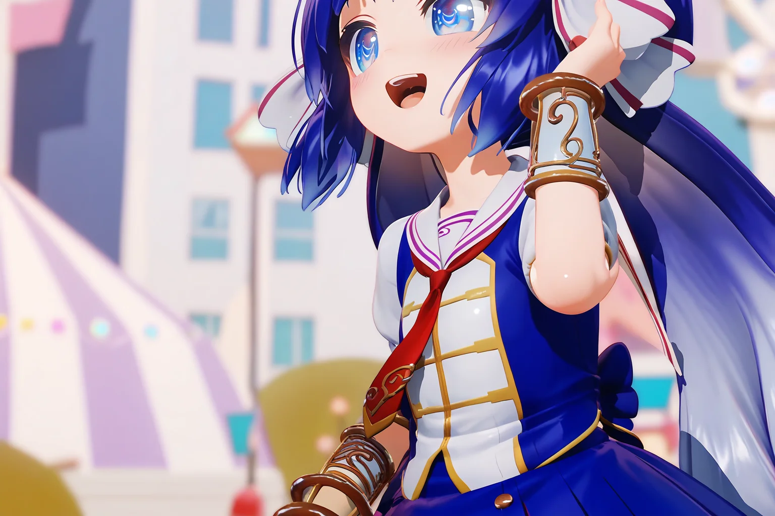score 9, score 8 up, score 7 up, rating explicit,
detailed background, close up, face,
una, blue eyes, detailed eyes, light smile, open mouth,
shiny skin, blush, shirt, skirt, outdoors, <lora:una.pony:1>