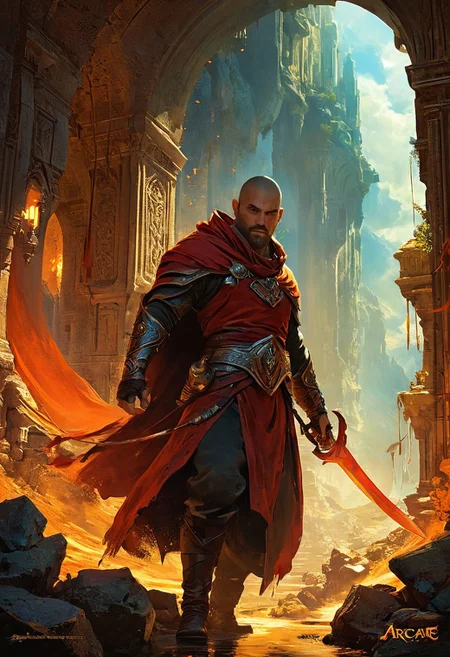 by Duncan Fegredo and Marc Simonetti, (arcane , superb , masterful:1.4), poster art, bold lines, hyper detailed, expressive, award winning, (movie still:1.4),
looking at viewer, dynamic pose, wide angle view,
(intricate details, absurdres, masterpiece, best quality, very aesthetic, cinematic lighting:1.4),