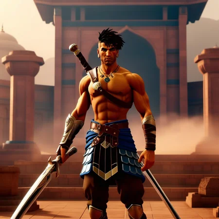 cinematic realistic photo a warrior, persian temple background, fog <lora:Prince1024:0.8> . 35mm photograph, film, bokeh, professional, 4k, highly detailed