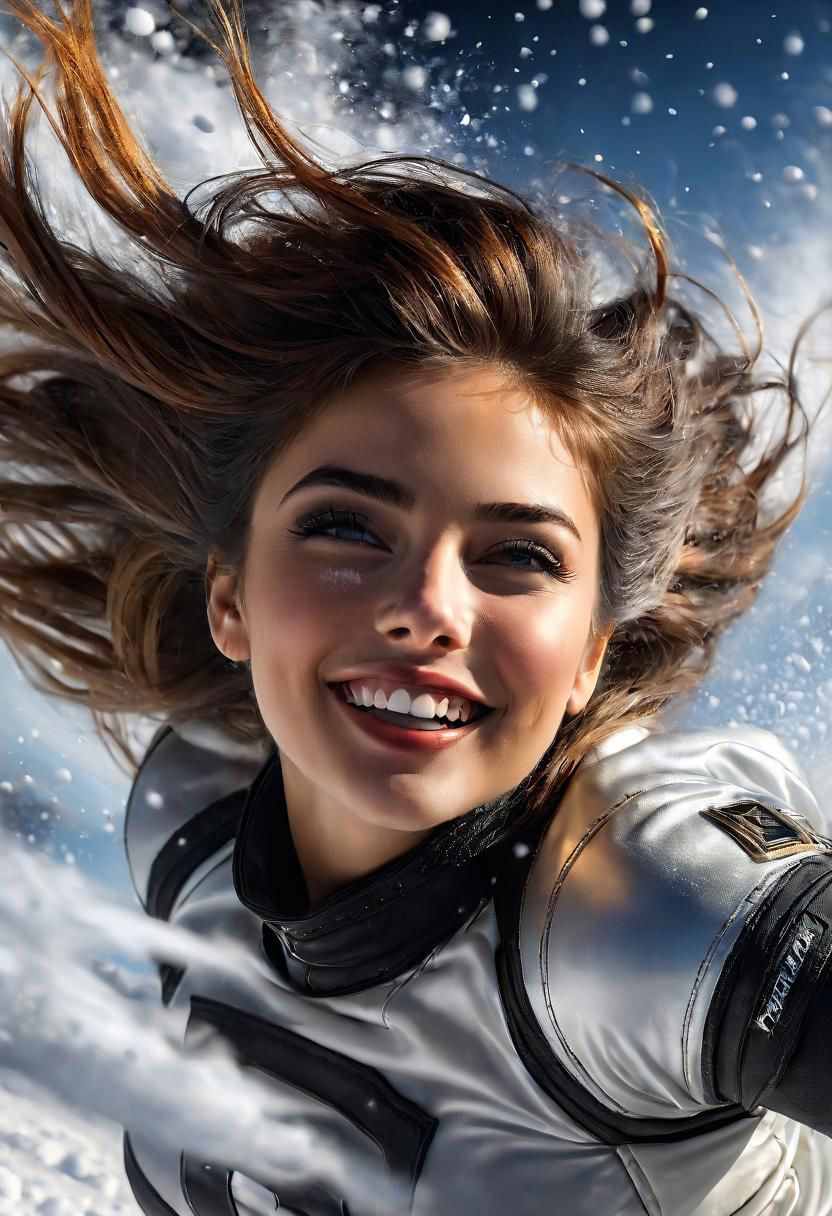 Close-up, best quality, (masterpiece), RTX, 8k, HDR, Anna Razumovskaya, Casey Baugh, Antonio Mora, Aminolla Rezai, Giovanni Boldini,, art, realistic art, digital illustration, snowscape0Snow powder0Close up of smiling looking up0Close up of smiling looking up0Close up of smiling looking up0Facing the front0( masterpiece0realisitic0hight resolution)0(1 girl in):1.2)0Do-Up Eye0Korean Girl0(Best Quality), (masutepiece), (1girl in), Solo, Beautiful Girl, Perfect face, Big Breast,dreamlikeart0Highly detailed airbrush art(((Surreal))0intricate detailes0Volumetric lighting0( masterpiece:1.2)0(top-quality)0The ultra-detailliert0(The composition of the movement:1.4)0Highly detailed colorful details0(Bright lighting0Atmospheric lighting)0Magical0dynamic compositions0Ray traching0The mirror reflects light0Shallow depth of field0ultra-detailliert0mixing exposure0nffsw0Super masterpiece0Her eyes are glowing red0Silvery hair0Her face is full of anticipation and courage for adventure.0A smile comes to her lips0An air full of smiles and adventurous spirit0At the rear0Powder snow is falling on the snowy mountains0Its light brings the light of powder snow0Swaying powder snow creates a beautiful scenery..0Her courage and determination are condensed.0Eye-catching presence0Her eyes are shining0Powder snow0Powder snow