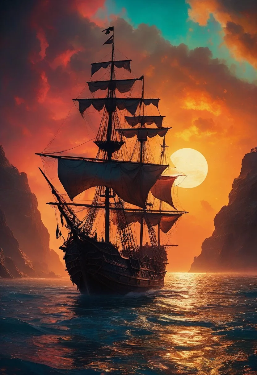 (sailing on vast expansive completely viscous liquid dreamscape gooey organic surface material with gleaming:1.28) sap, (pitch black dark midnight:1.2), miniature (immense scale magnificent ancient tattered pirate ship flying at world's edge:1.4), (multicolor vibrant RGB spectrum blended mixing:1.2), (lava:0.4) (lamp, swirling amorphous liquid rising bubbling into sky hovering floating, bioluminescent glowing:1.26) particles, (sloshing backwash), non-newtonian (fluid:1.24), (prismatic color grading), 4k, highres, best quality, dramatic, cinematic, epic, (concept art, digital art, realistic, professional masterpiece, dynamic, (curvilinear perspective), tilt shift, iris blur, bokeh, sharp clarity:1.2), zavy-flrscnc, fine intricate details, interior lit, great lighting, dappled soft lighting, volumetric lighting, detailed highlights, rim lighting
