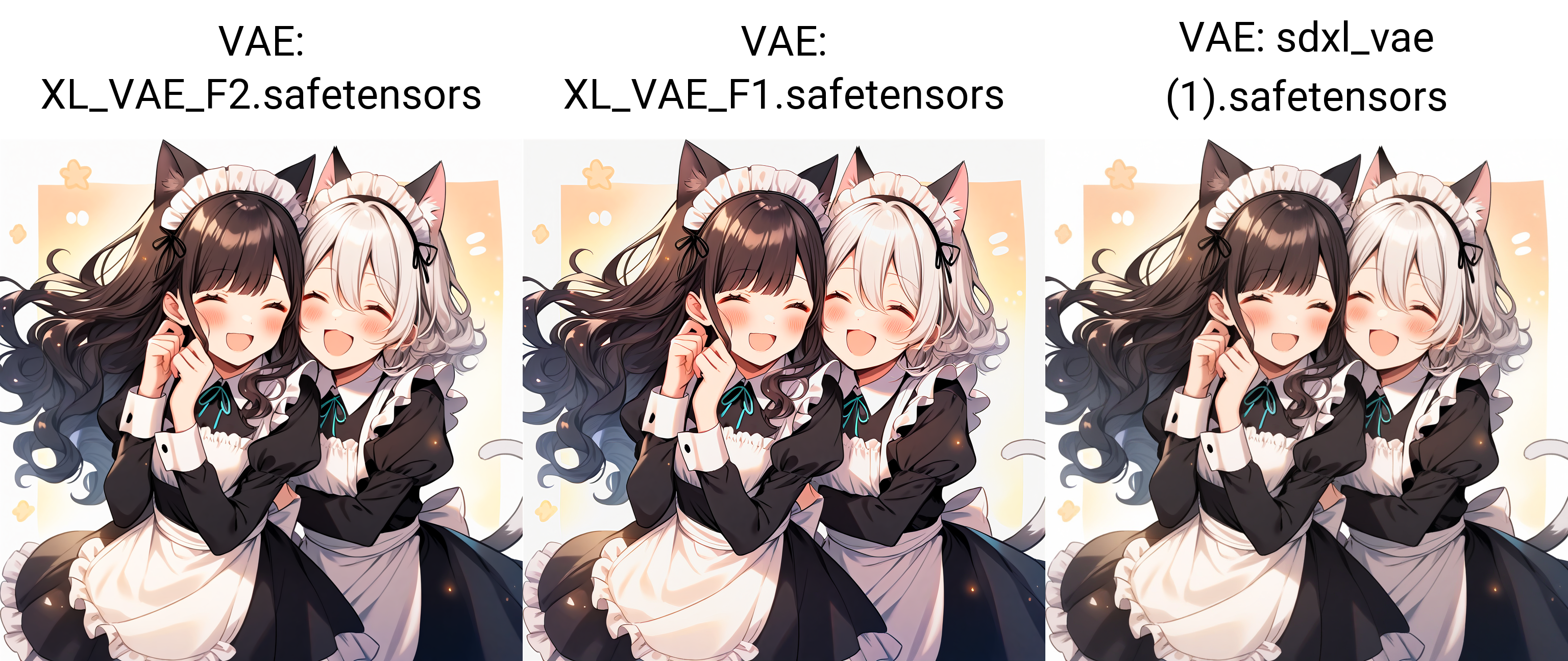 wavy hair, Maid clothes and cat ears,happy