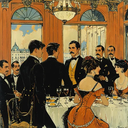 Painting of a party at the Ritz <lora:tbh116-sdxl:1> style of George Barbier