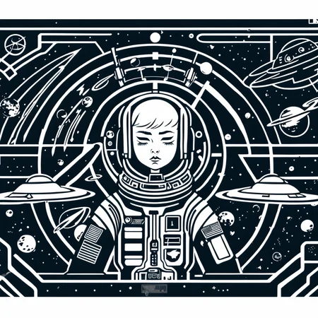 textless, best quality, line art adventure (military space serphm:1.2)