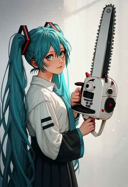 score_9, score_8_up, score_7_up, score_6_up, score_5_up, score_4_up, Hatsune Miku holding a chainsaw
