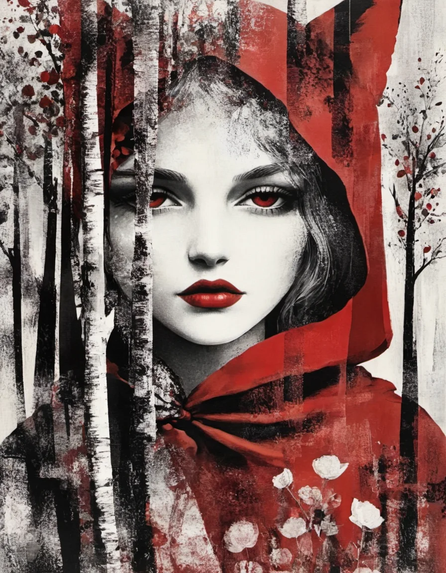 novuschroma style little red riding hood <lora:108_novuschroma_1:1>