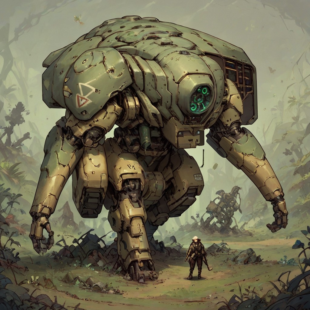 score_9,score_8_up,score_7_up, <lora:OldMech-000009:0.9>, OldMech, green hull